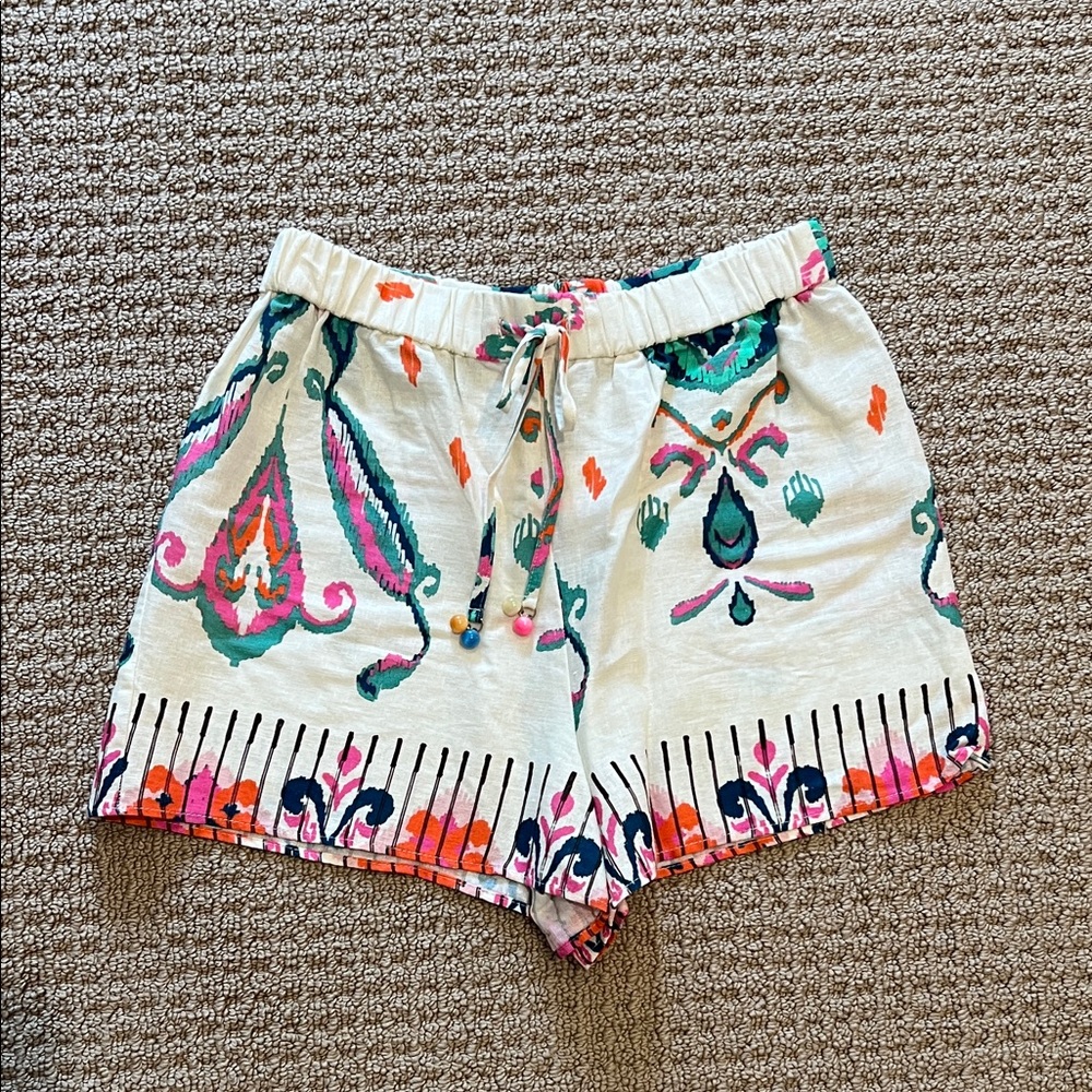 Zara Multicolor Patterned High Waist Shorts